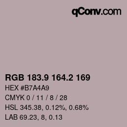Color code: RGB 183.9 164.2 169 | qconv.com