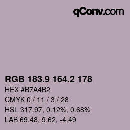 Color code: RGB 183.9 164.2 178 | qconv.com