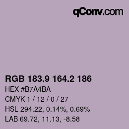 Color code: RGB 183.9 164.2 186 | qconv.com