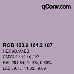 Color code: RGB 183.9 164.2 187 | qconv.com