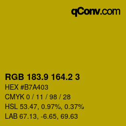 カラーコード: RGB 183.9 164.2 3 | qconv.com