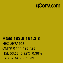 カラーコード: RGB 183.9 164.2 8 | qconv.com