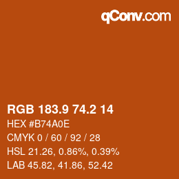 Color code: RGB 183.9 74.2 14 | qconv.com