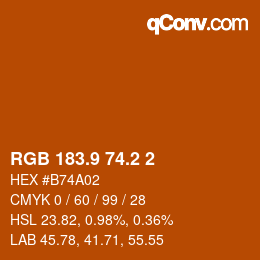 カラーコード: RGB 183.9 74.2 2 | qconv.com
