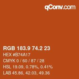 Color code: RGB 183.9 74.2 23 | qconv.com
