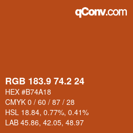 Color code: RGB 183.9 74.2 24 | qconv.com