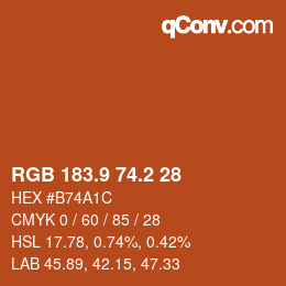 Color code: RGB 183.9 74.2 28 | qconv.com