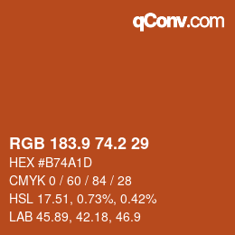 Color code: RGB 183.9 74.2 29 | qconv.com