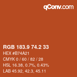 Color code: RGB 183.9 74.2 33 | qconv.com