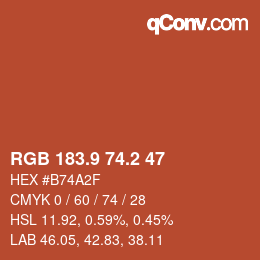 Color code: RGB 183.9 74.2 47 | qconv.com