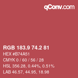 Color code: RGB 183.9 74.2 81 | qconv.com