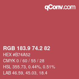 Color code: RGB 183.9 74.2 82 | qconv.com