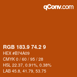 Color code: RGB 183.9 74.2 9 | qconv.com