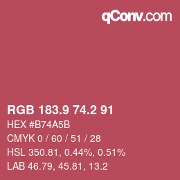Color code: RGB 183.9 74.2 91 | qconv.com