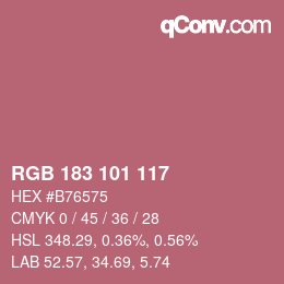 Color code: RGB 183 101 117 | qconv.com