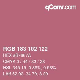 Color code: RGB 183 102 122 | qconv.com