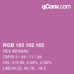 Color code: RGB 183 102 162 | qconv.com