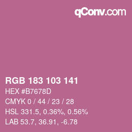 カラーコード: RGB 183 103 141 | qconv.com