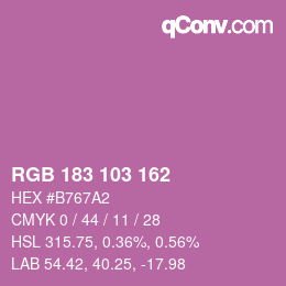 Color code: RGB 183 103 162 | qconv.com