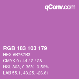 Color code: RGB 183 103 179 | qconv.com