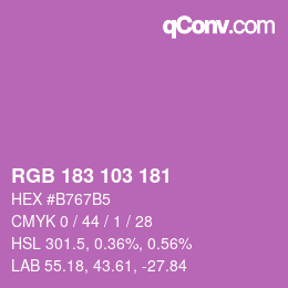Color code: RGB 183 103 181 | qconv.com