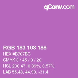Color code: RGB 183 103 188 | qconv.com