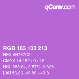 Color code: RGB 183 103 213 | qconv.com