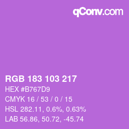 Color code: RGB 183 103 217 | qconv.com