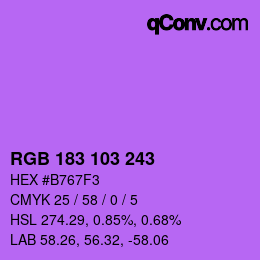 Color code: RGB 183 103 243 | qconv.com