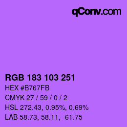 Color code: RGB 183 103 251 | qconv.com