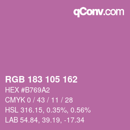 Color code: RGB 183 105 162 | qconv.com