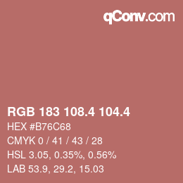 カラーコード: RGB 183 108.4 104.4 | qconv.com
