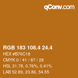 カラーコード: RGB 183 108.4 24.4 | qconv.com