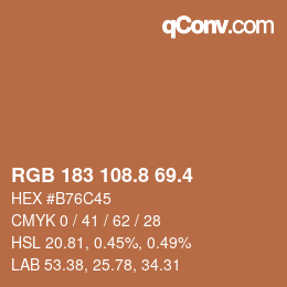 カラーコード: RGB 183 108.8 69.4 | qconv.com