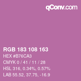 Color code: RGB 183 108 163 | qconv.com