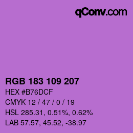 颜色代码: RGB 183 109 207 | qconv.com