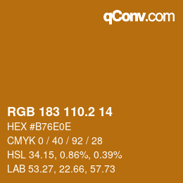 カラーコード: RGB 183 110.2 14 | qconv.com