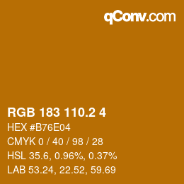 カラーコード: RGB 183 110.2 4 | qconv.com