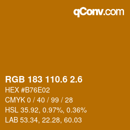 カラーコード: RGB 183 110.6 2.6 | qconv.com