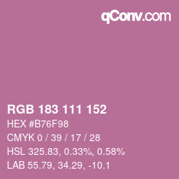 カラーコード: RGB 183 111 152 | qconv.com