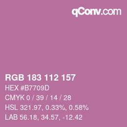 Color code: RGB 183 112 157 | qconv.com