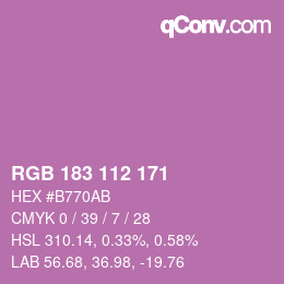 Color code: RGB 183 112 171 | qconv.com