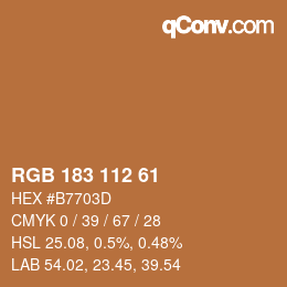 カラーコード: RGB 183 112 61 | qconv.com