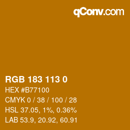 Color code: RGB 183 113 0 | qconv.com