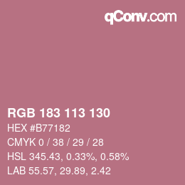 カラーコード: RGB 183 113 130 | qconv.com