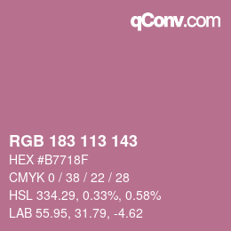 カラーコード: RGB 183 113 143 | qconv.com