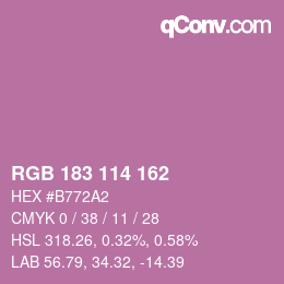 Color code: RGB 183 114 162 | qconv.com