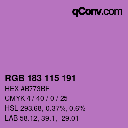 Farbcode: RGB 183 115 191 | qconv.com