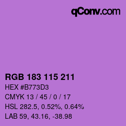 Farbcode: RGB 183 115 211 | qconv.com