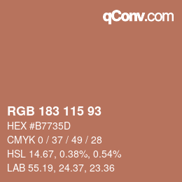 Código de color: RGB 183 115 93 | qconv.com